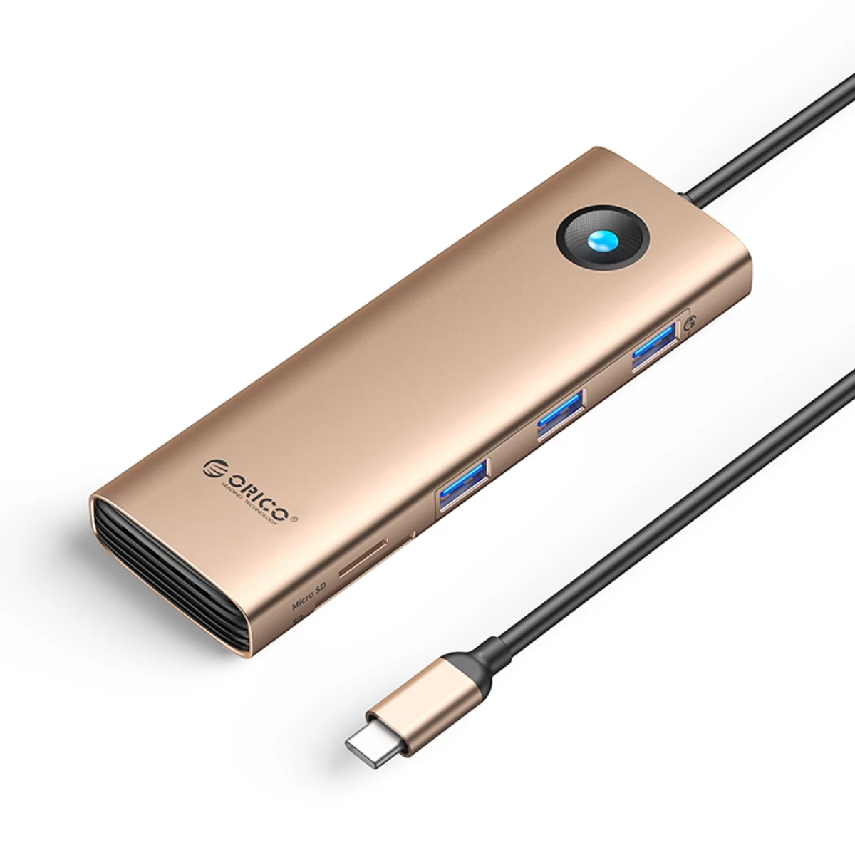 Hub 9-in-1 Usb-c – Usb-a, Usb-c, Hdmi, Vga, Sd, Microsd, Rj45, Pd 100 W, 4k, 1000 Mbps – Rožinis Auksas