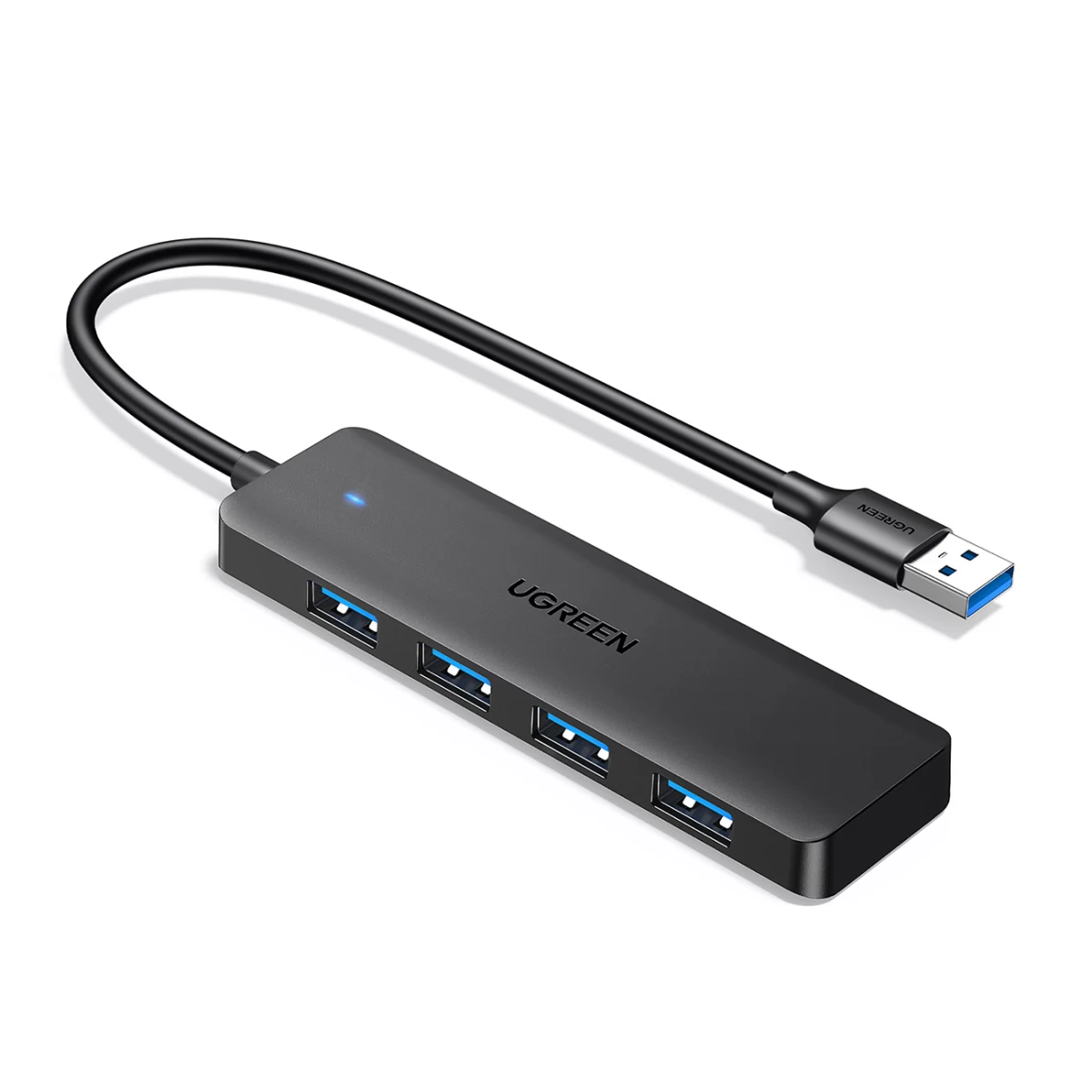 Hub Adapterio Prievado Daliklis 4x Usb-a 3.0 + Usb-a 3.0 Kabelis Juodas Hub Adapterio Prievado Daliklis 4x Usb-a 3.0 + Usb-a 3.0 Kabelis Juodas