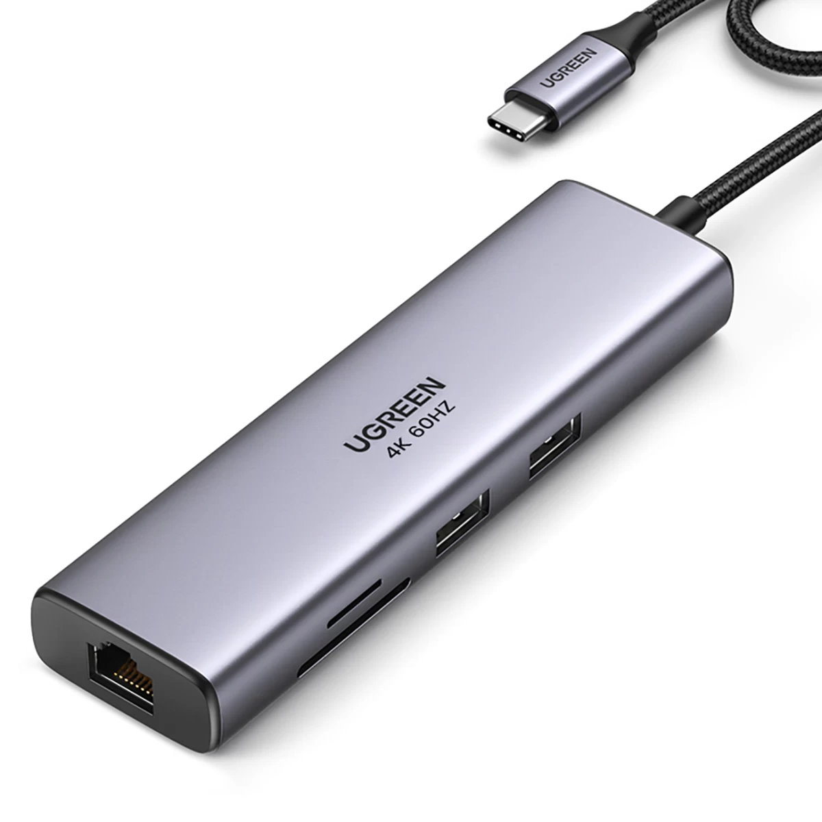Hub Adapteris Usb-c - Usb-a / Hdmi / Rj45 / Sd Ir Tf Kortelių Skaitytuvas / Usb-c Pd 100w - Pilkas Hub Adapteris Usb-c - Usb-a / Hdmi / Rj45 / Sd Ir Tf Kortelių Skaitytuvas / Usb-c Pd 100w - Pilkas