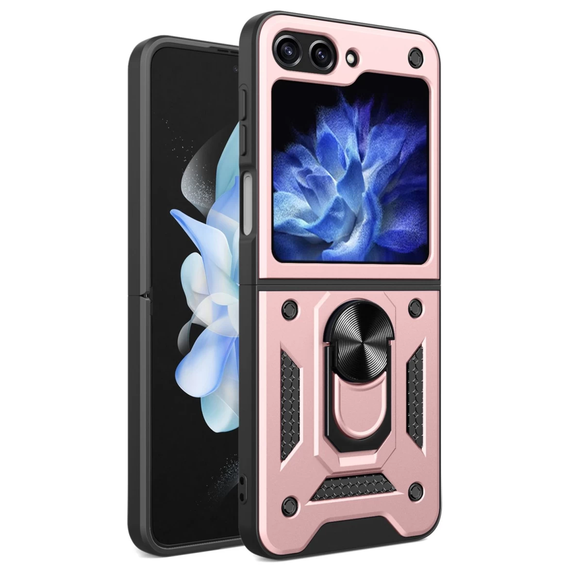 Hybrid Armor Camshield Armor Dėklas Z Flip 5g Su Kameros Dangteliu - Rožinis