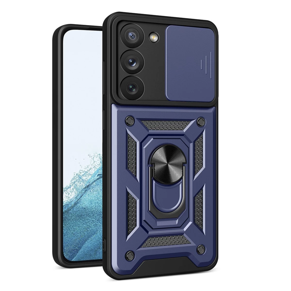Hybrid Armor Camshield Dėklas Samsung Galaxy S23 šarvuotas Dangtelis Su Kameros Dangteliu Mėlynas Hybrid Armor Camshield Dėklas Samsung Galaxy S23 šarvuotas Dangtelis Su Kameros Dangteliu Mėlynas