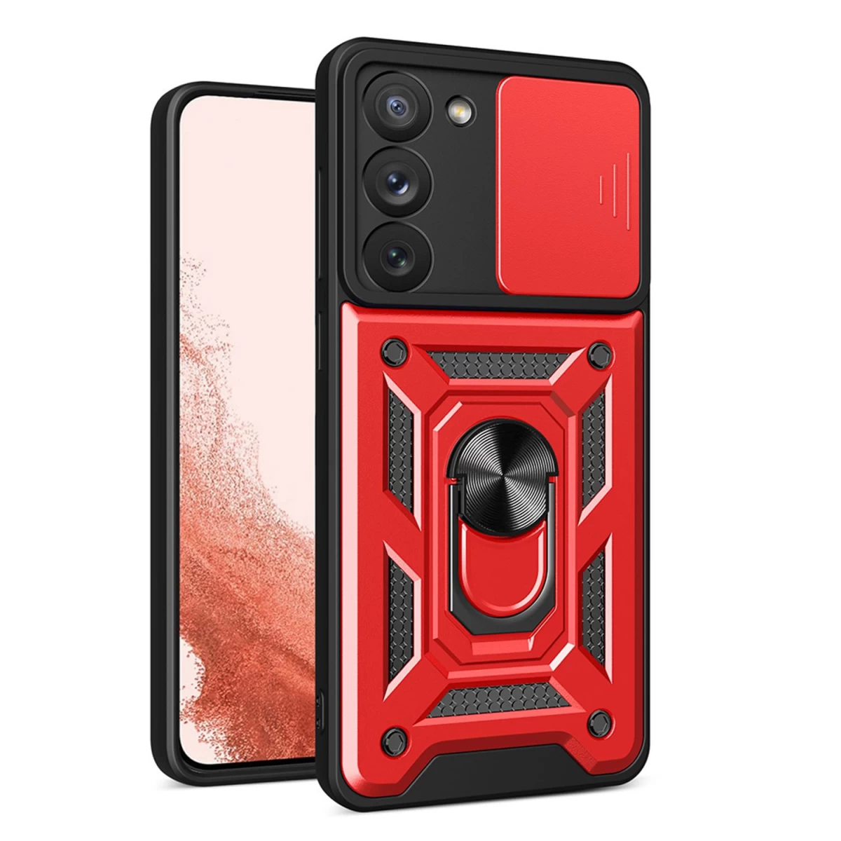 Hybrid Armor Camshield Dėklas Samsung Galaxy S23+ šarvuotas Dėklas Su Kameros Dangteliu Raudonos Spalvos Hybrid Armor Camshield Dėklas Samsung Galaxy S23+ šarvuotas Dėklas Su Kameros Dangteliu Raudonos Spalvos