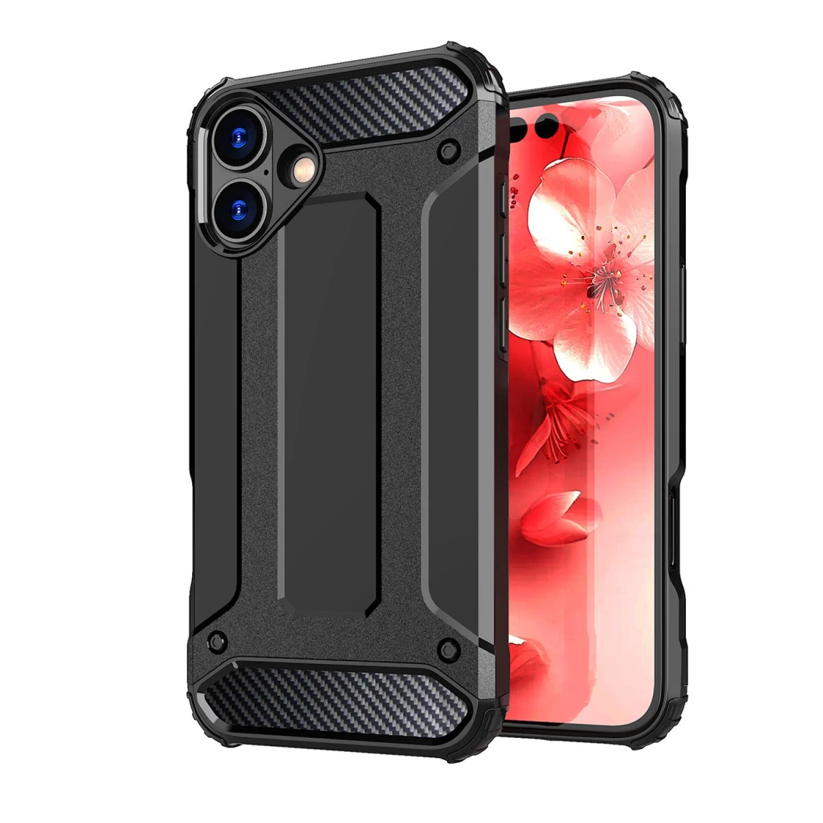 hybrid Armor Dėklas iphone 16 Plus - Juodas