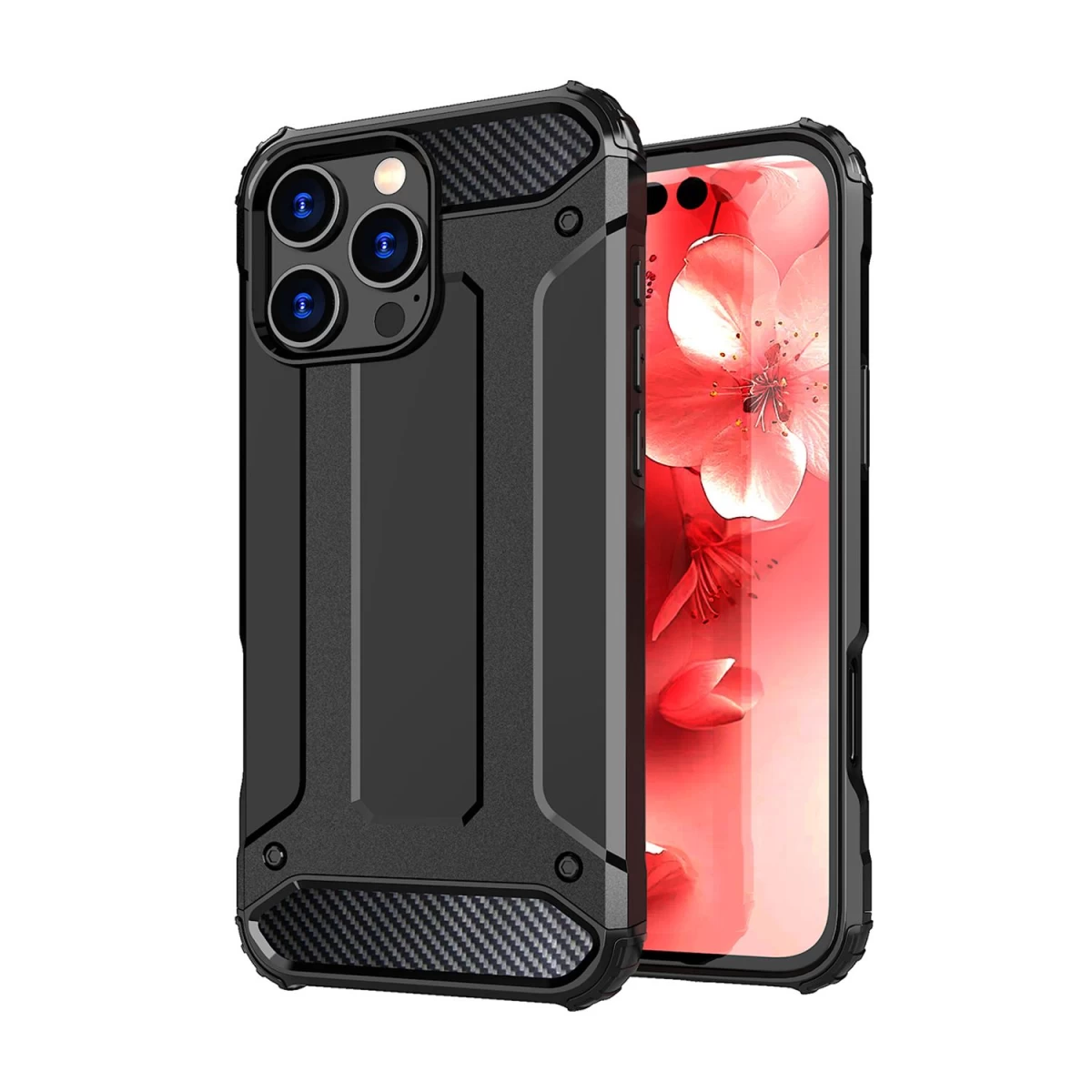 hybrid Armor Dėklas iphone 16 Pro Max - Juodas