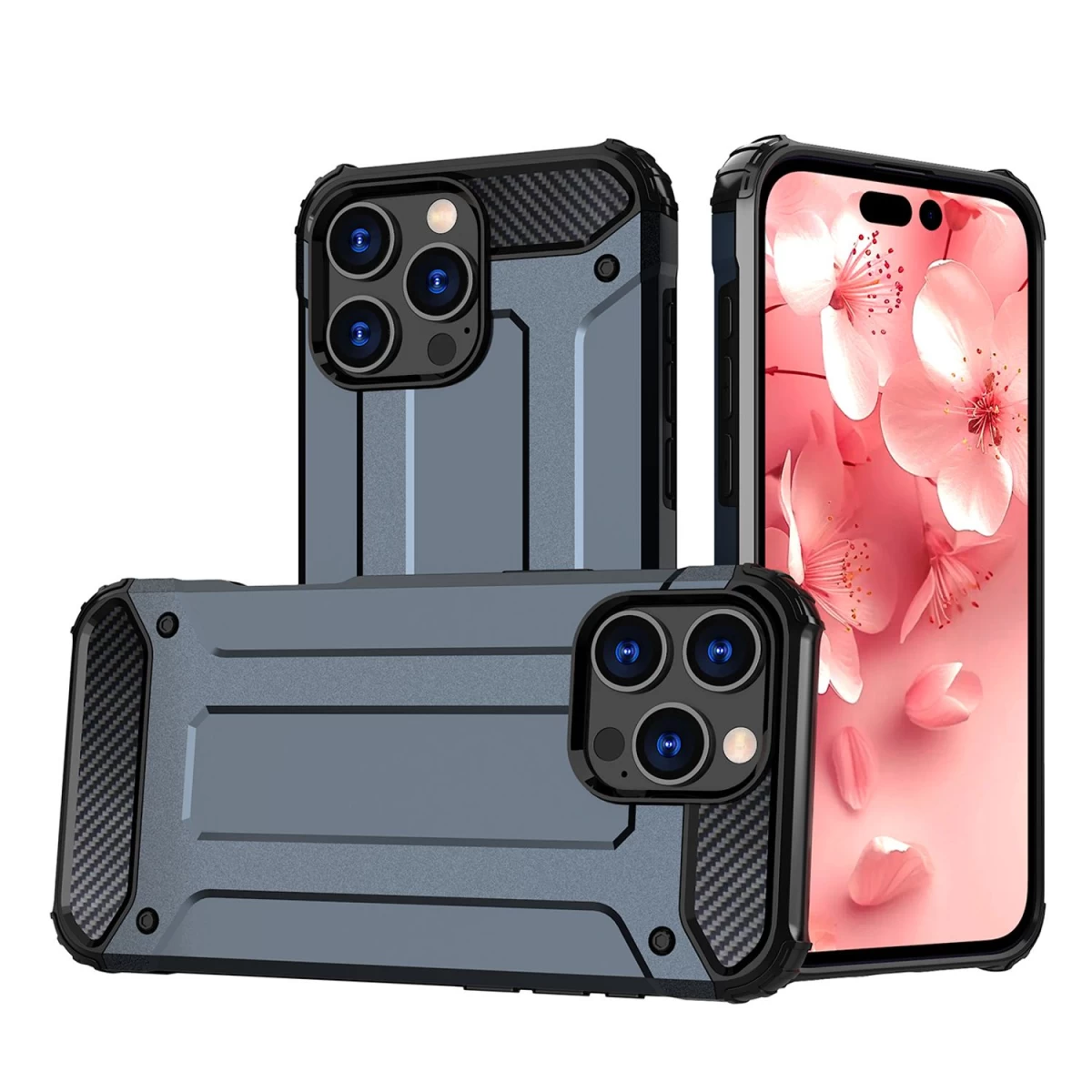 hybrid Armor Dėklas iphone 16 Pro - Mėlynas