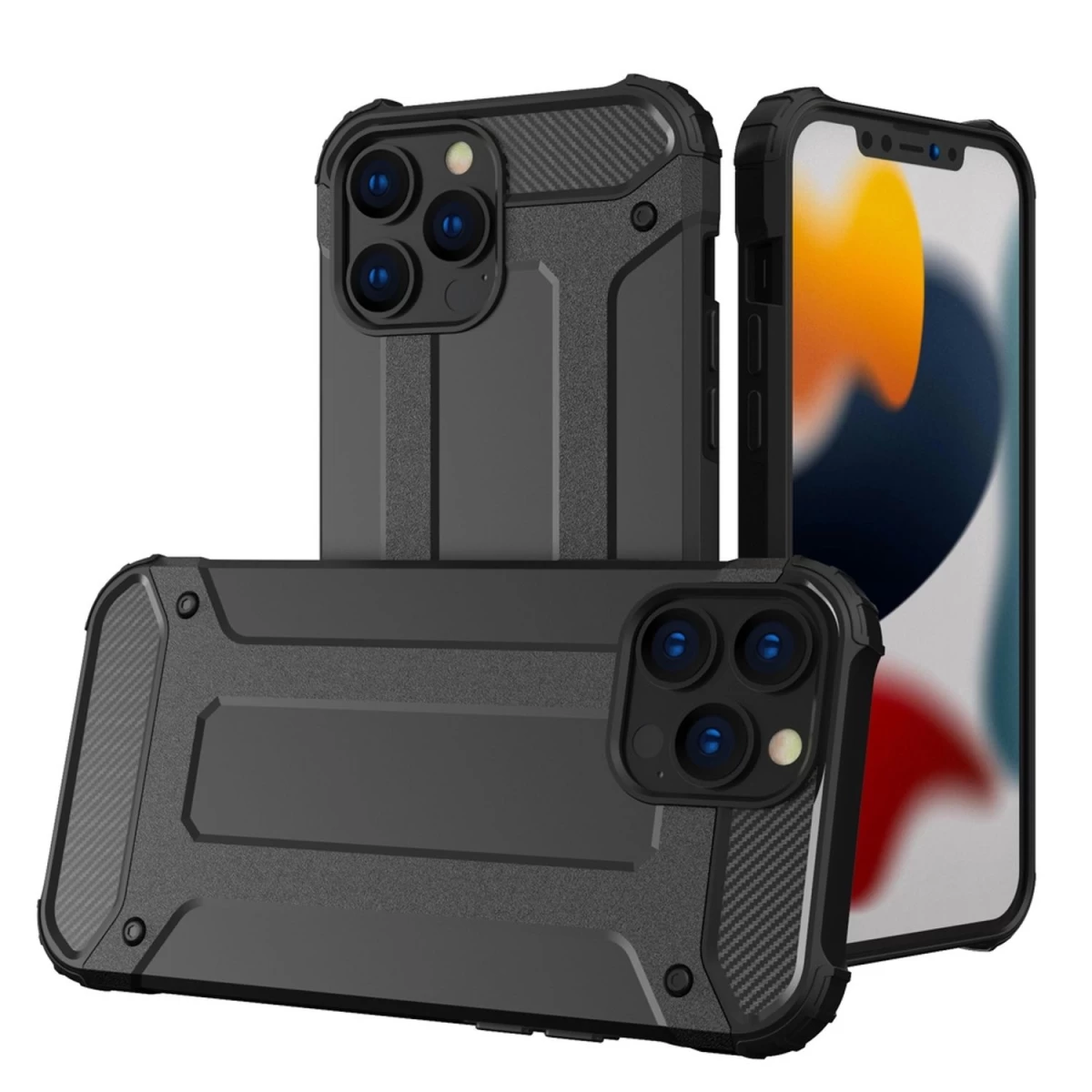 hybrid Armor Hibridinis Apsauginis Dėklas iphone 13 Pro Max, Juodos Spalvos