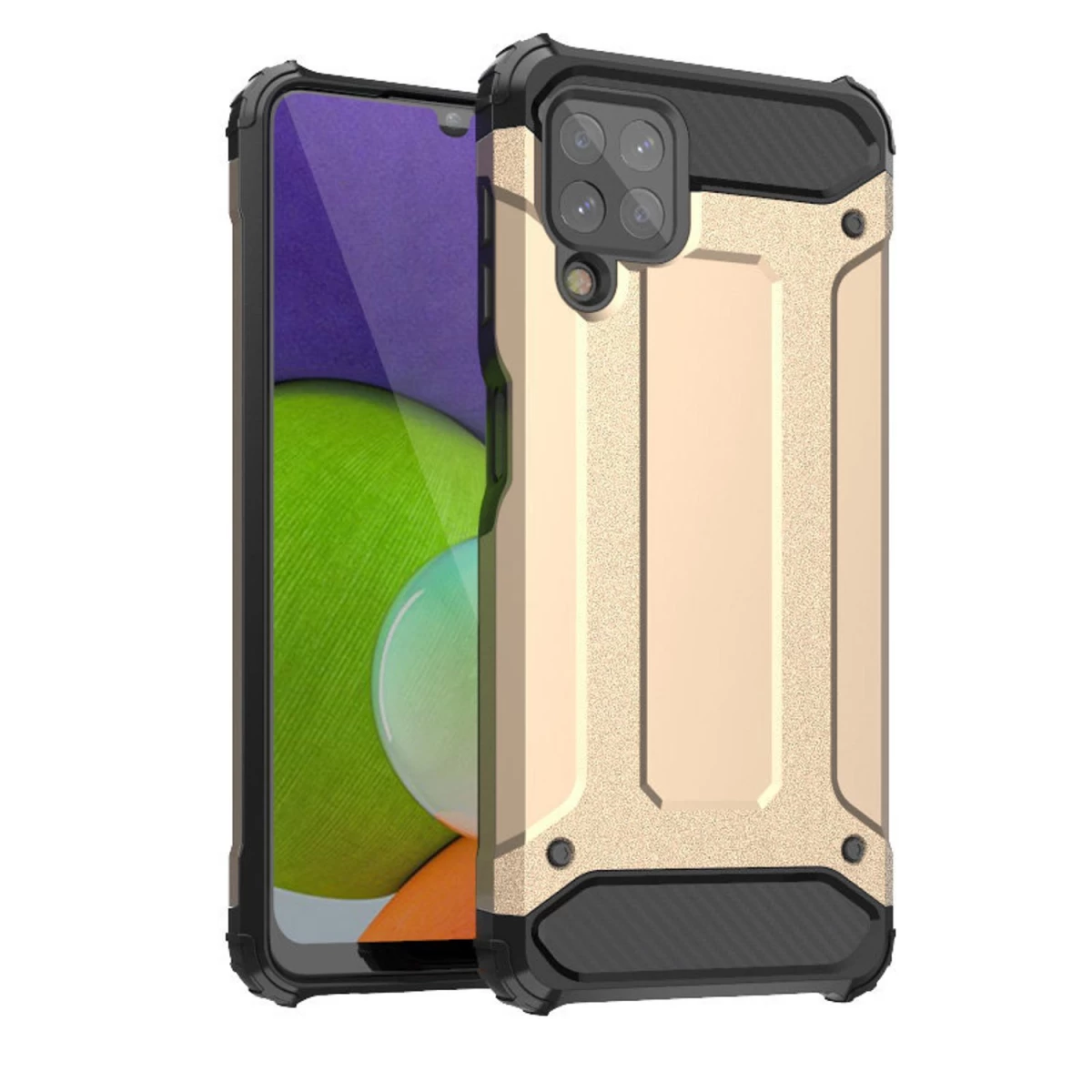 Hybrid Armor Hibridinis šarvuotas Dėklas, Skirtas Samsung Galaxy A22 4g Auksinis
