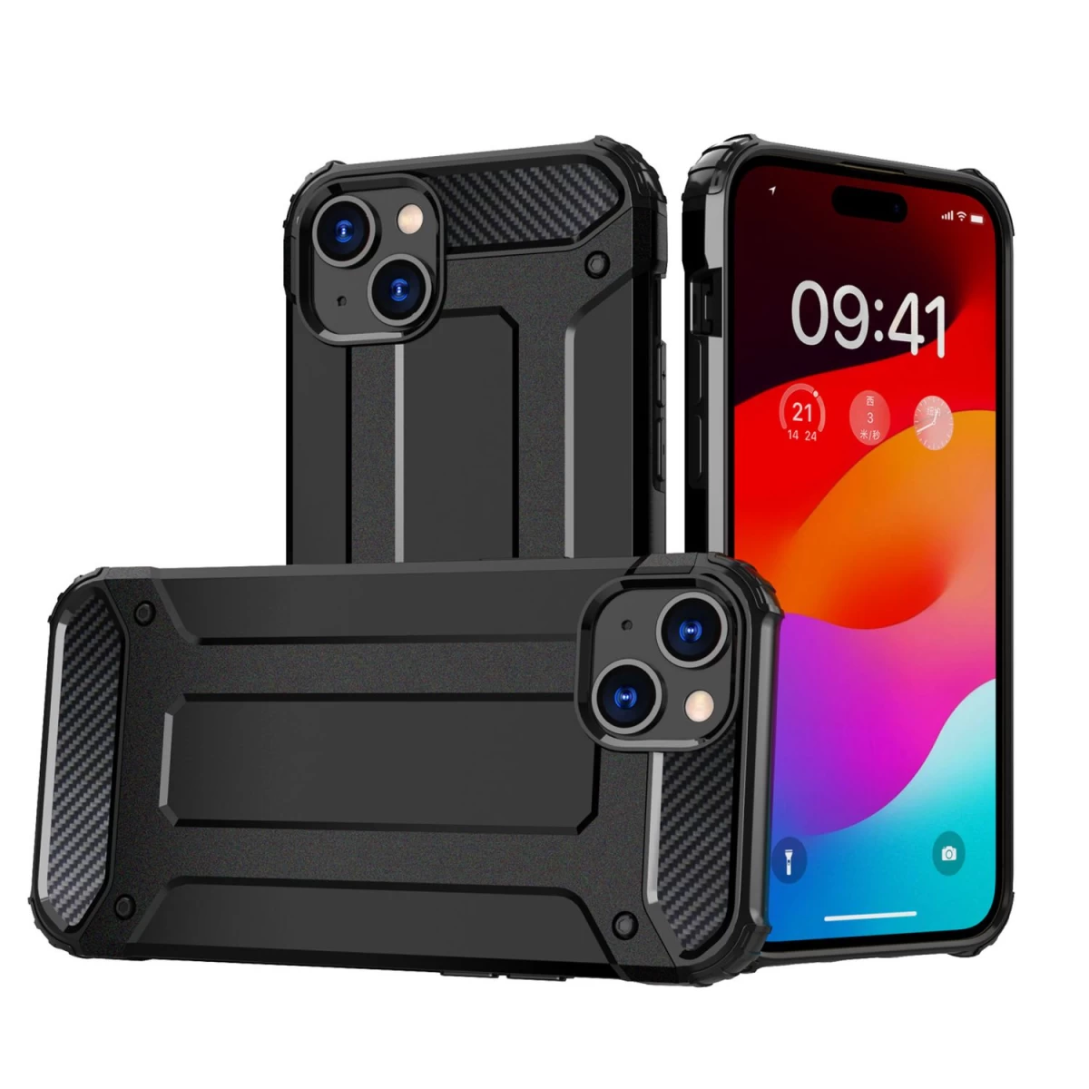 hybrid Armor Iphone 15 Plus Dėklas - Juodas