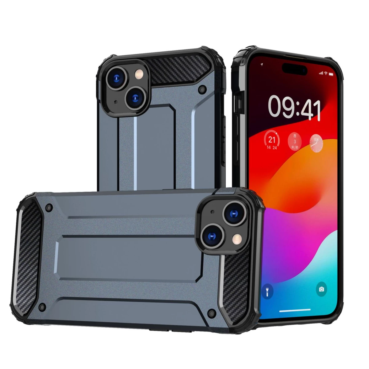 hybrid Armor Mėlynas iphone 15 Plus Korpusas