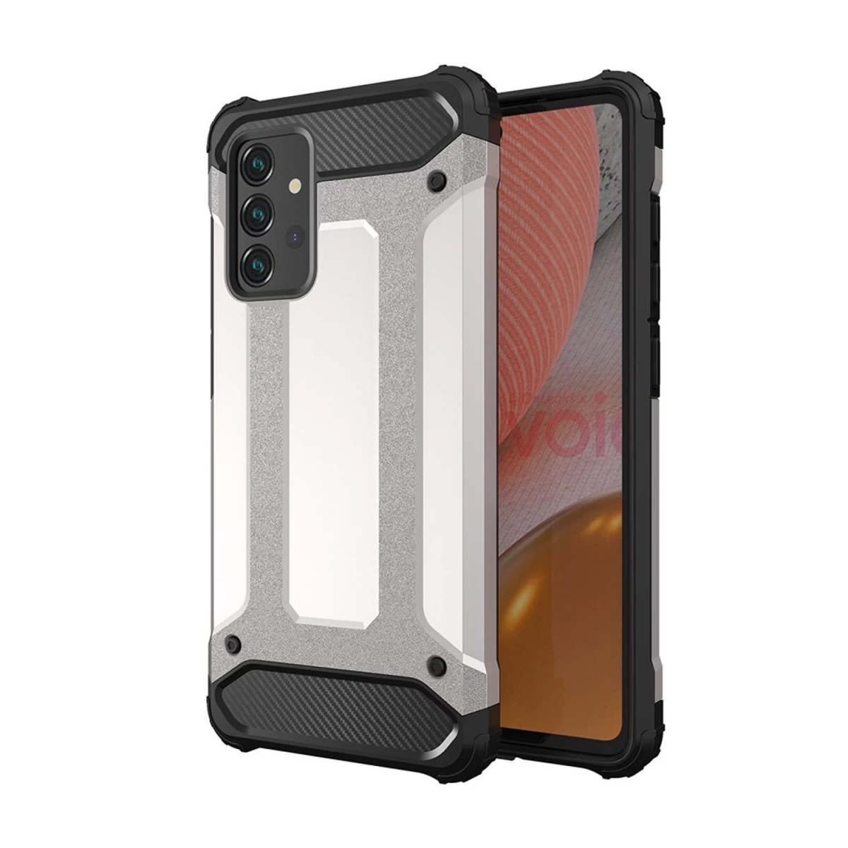 Hybrid Armor šarvuotas Hibridinis Dėklas Samsung Galaxy A72 4g Sidabrinis