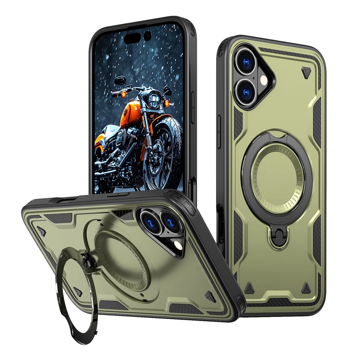 Hybrid Armor Trendy Magsafe Dėklas Iphone 16 Plus - žalias