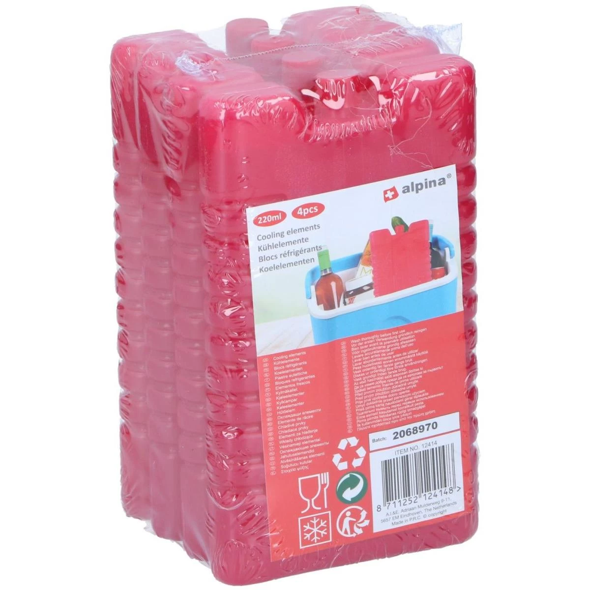 įdėklas į šaldytuvą 4x220ml - Raudonas