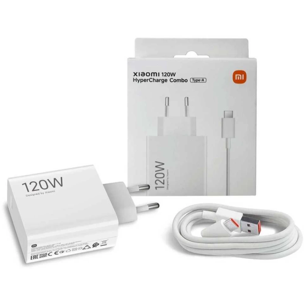 Įkroviklis Xiaomi HyperCharge Combo, USB-A, 120 W, baltas (BHR9462EU)