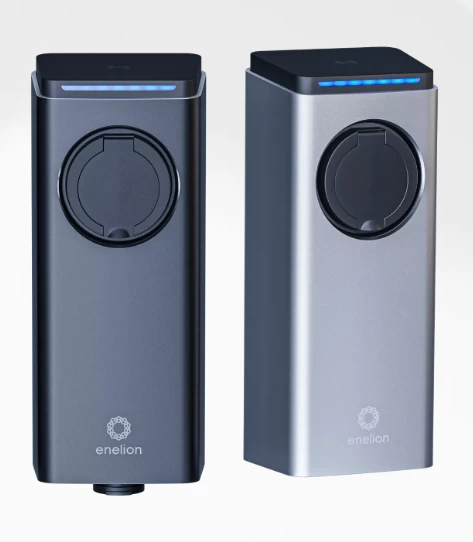 Įkrovimo stotelė Enelion LUMINA aluminium 1,4kW – 22kW , su 2Type lizdu, juoda/sidabrinė