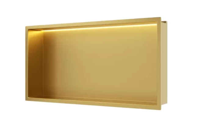Įleidžiama sieninė lentyna Balneo Wall Box LED aukso sp., 60x30x10 cm, B0101030109-2