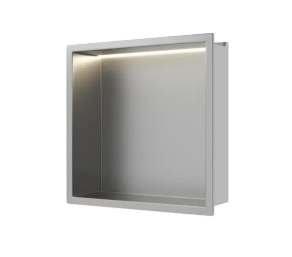 Įleidžiama sieninė lentyna Balneo Wall Box LED nerūdijančiojo plieno sp., 30x30x10 cm, B0101010109-1