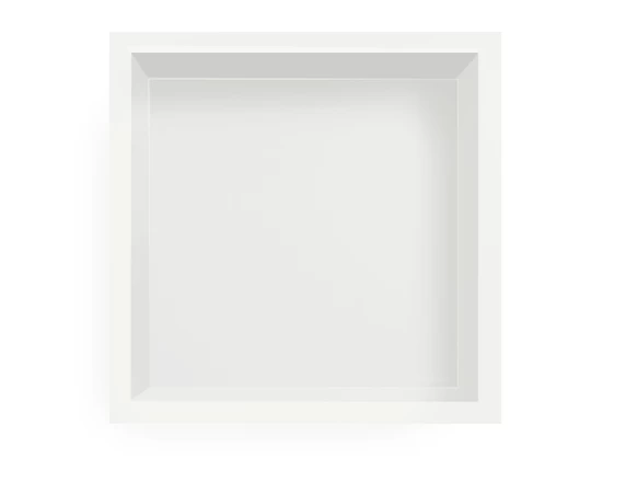 Įleidžiama sieninė lentyna Balneo Wall Box ONE su rėmeliu, baltos sp., 30x30x7 cm OB-WH1