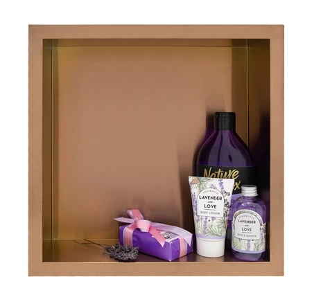 Įleidžiama sieninė lentyna Balneo Wall Box ONE su rėmeliu, vario sp., 30x30x7 cm OB-CO1