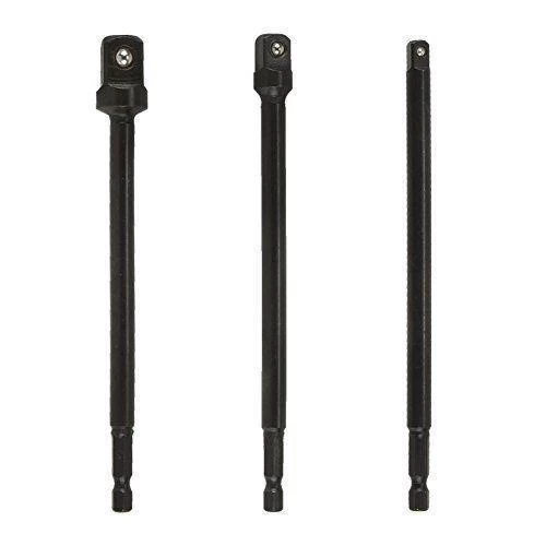 Ilgų adapterių komplektas iš 1/4(6,3 mm) į galvutes 1/4 - 3/8 - 1/2, 150 mm (SA03)