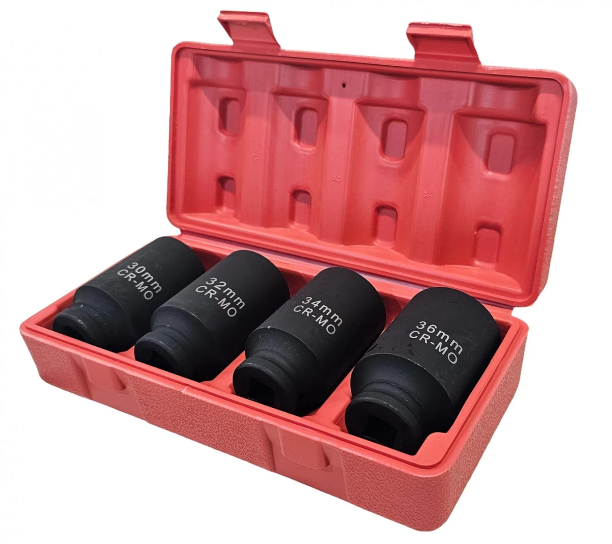 Ilgų smūginių galvučių rinkinys | 12 kampų | 30/32/34/36 mm - 85 mm | 4 vnt. (KR121004)