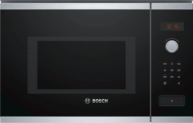 įmontuojama Mikrobangų Krosnelė Bosch Bfl553ms0 (900w / 25l / Juoda Ir Plienas)
