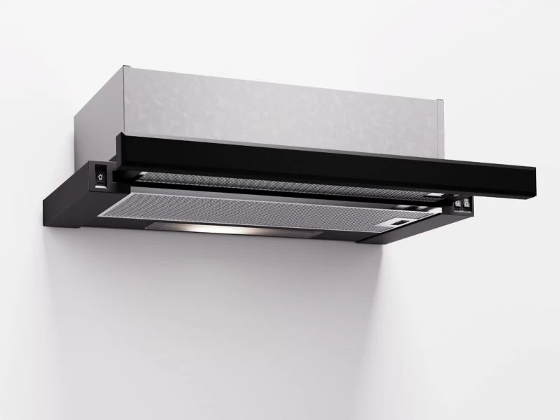 Įmontuojamas 50 cm pločio gartraukis Schlosser H3062GLB-50(BLACK GLASS), juodas