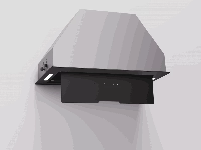 Įmontuojamas 52 cm pločio gartraukis Schlosser GLD52BL1000A (FULL GLASS), juodas