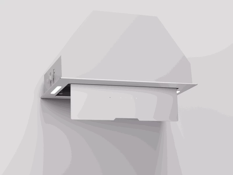 Įmontuojamas 52 cm pločio gartraukis Schlosser GLD52WH1000A (FULL GLASS), baltas