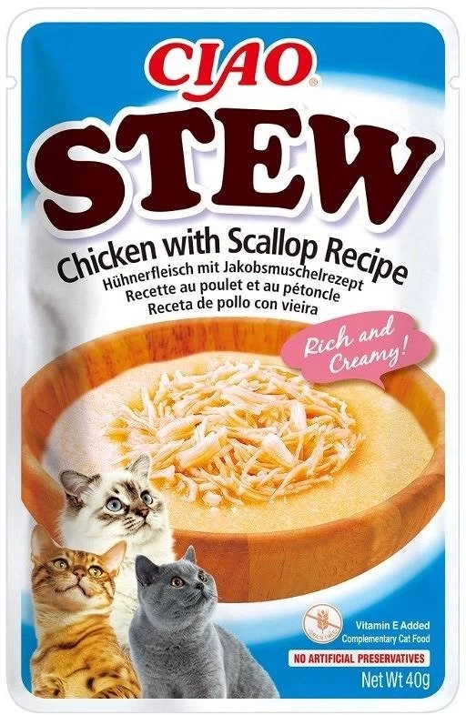 INABA Ciao Stew Chicken &amp; Scallop - cat treats - 40g