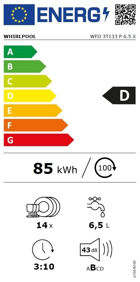 Indaplovė Whirlpool WFO 3T133 P 6.5 X