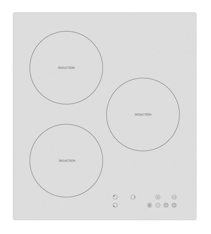 Indukcinė 45 cm pločio indukcinė kaitlentė Schlosser PI403T1WHITE, balta