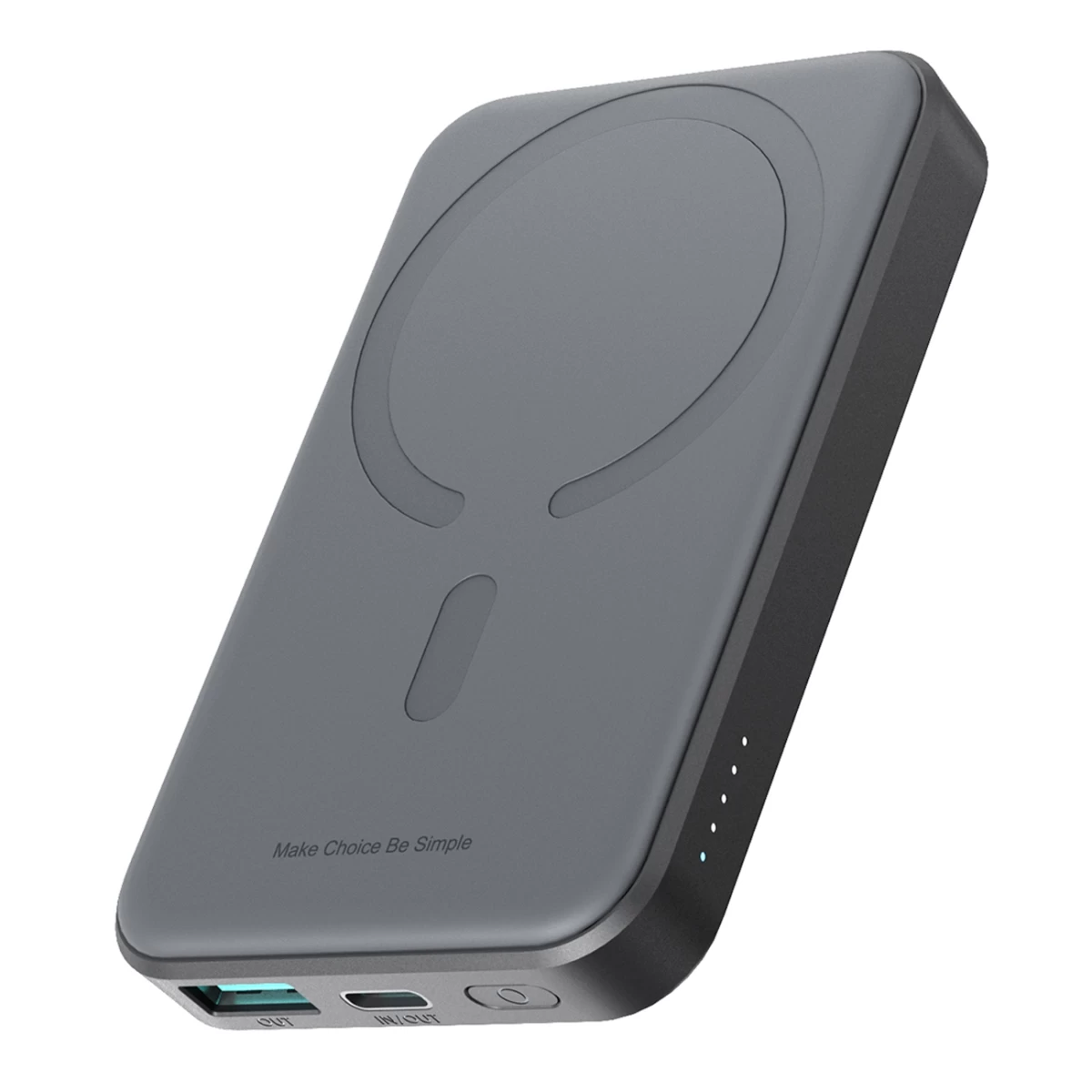 Indukcinis 5000 Mah Usb-a Usb-c 20w Maitinimo Blokas Su Usb-c Kabeliu - Juodas