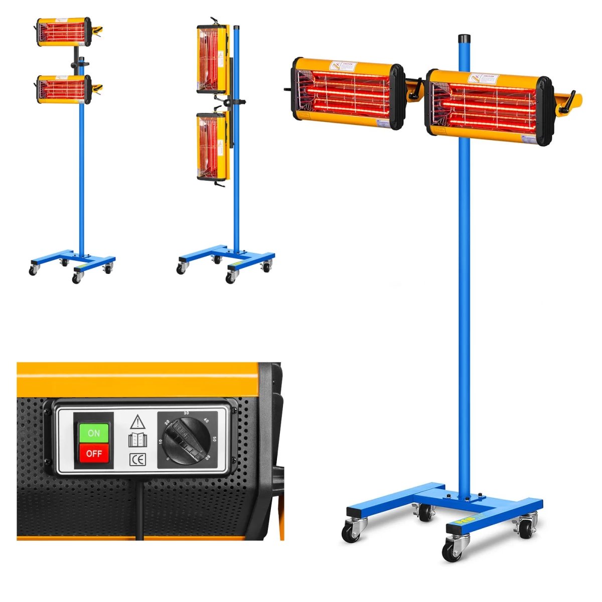 Infraraudonųjų Spindulių Dažų Džiovintuvas Ant Stovo 2200w Ir-dryer2000.2
