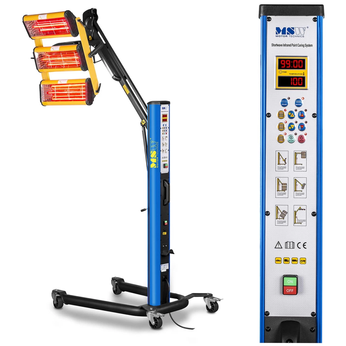 Infraraudonųjų Spindulių Dažų Džiovintuvas Ant Stovo 3300w Ir-dryer3000.1