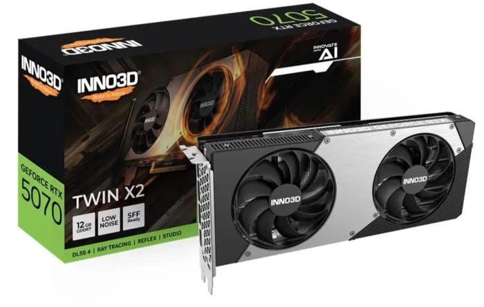Inno3d Geforce Rtx 5070 Twin X2 12 Gb Gddr7 Vaizdo Plokštė (n50702-12d7-195064n)