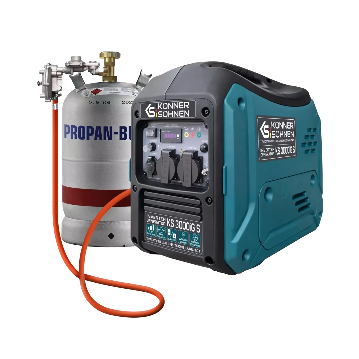 Inverterinis generatorius LPG/benzinas 3300 W KS 3000iG S KÖNNER &amp; SÖHNEN