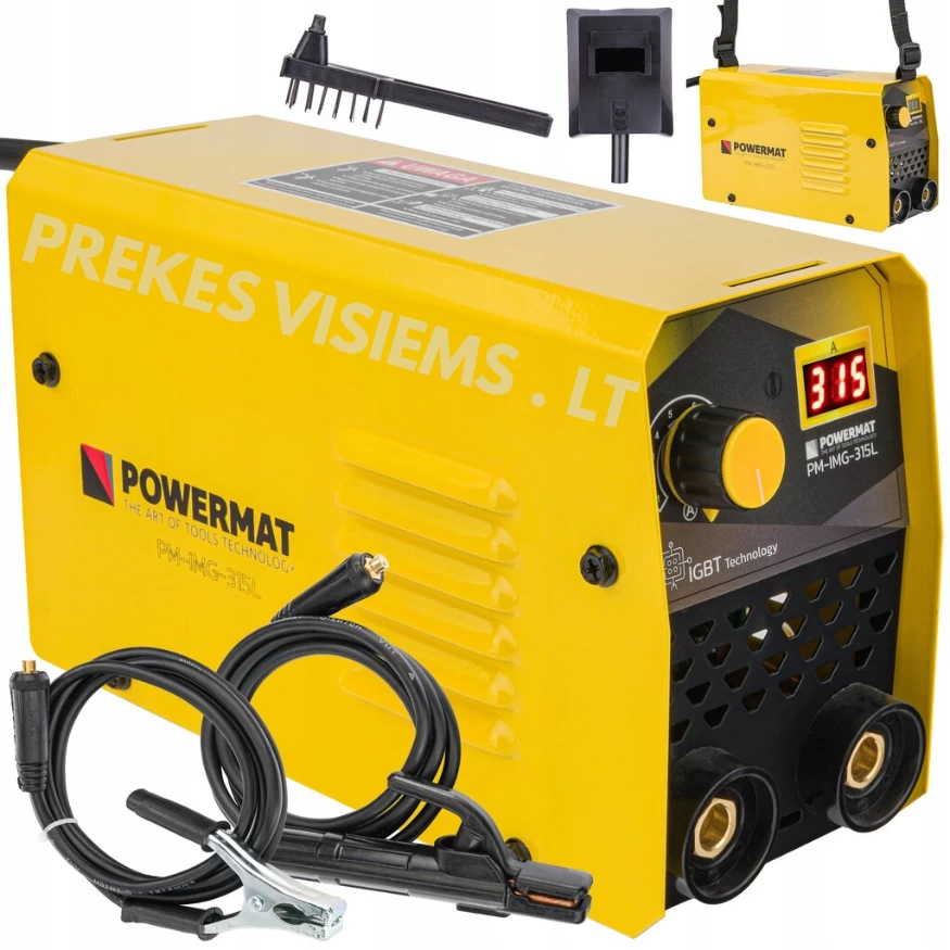 Inverterinis suvirinimo aparatas POWERMAT 20–315A, PM-IMG-315L