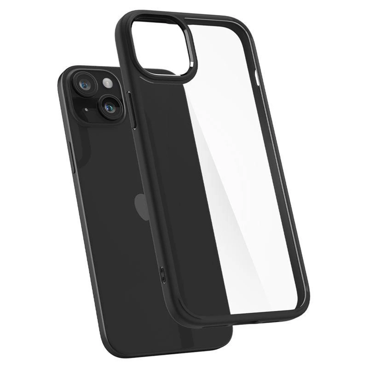 iphone 15 Plus Crystal Hybrid Dėklas - Skaidrus/juodas