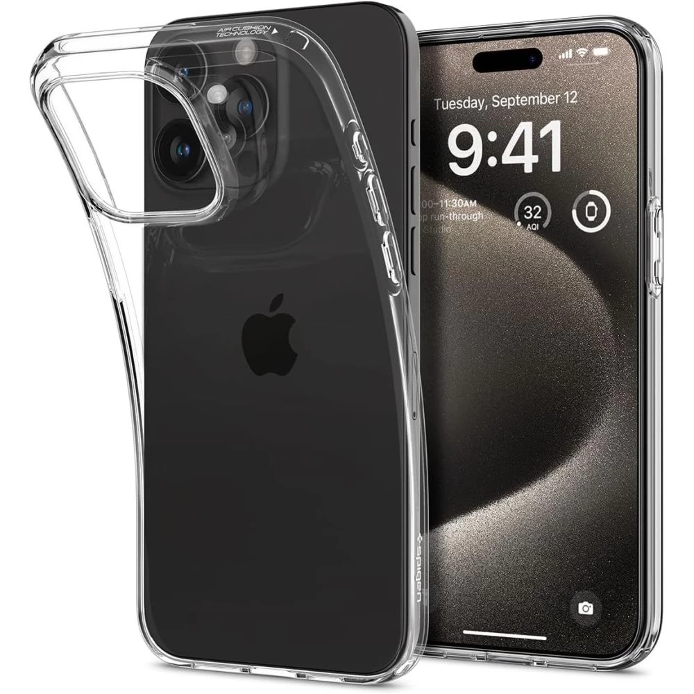 iphone 15 Pro Max Skystųjų Kristalų Dėklas - Skaidrus