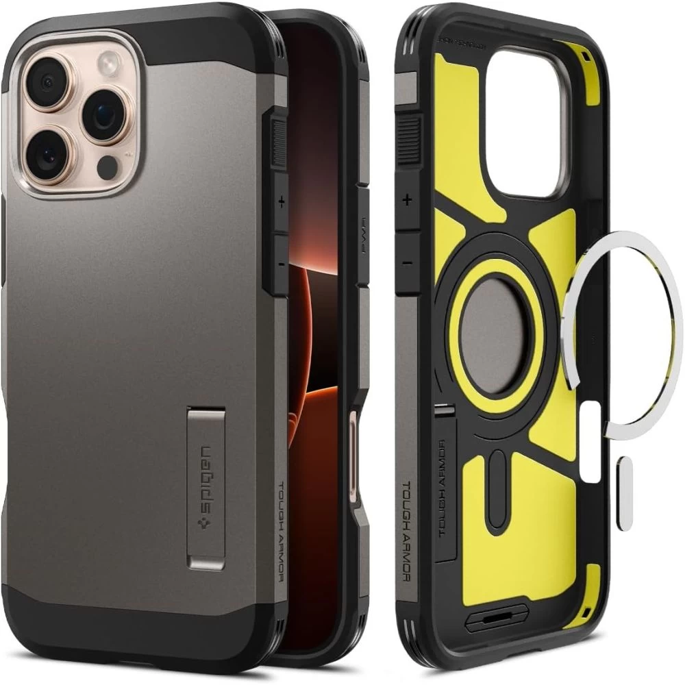 iphone 16 Pro Max Dėklas tough Armor Magsafe Su Stovu - Bronzos Spalvos