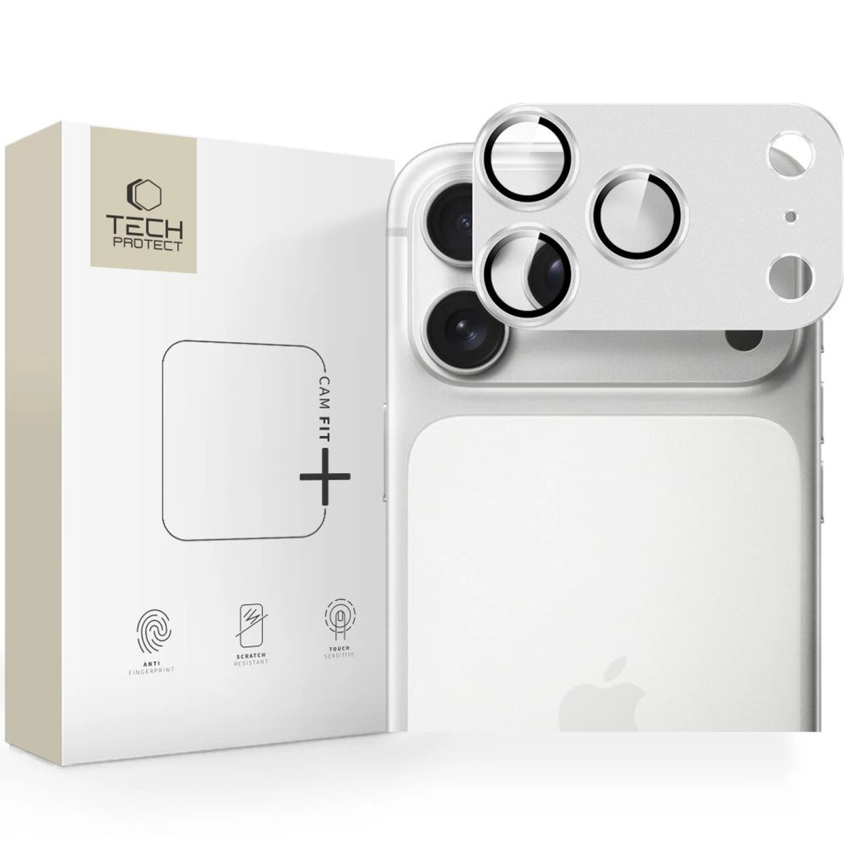 iphone 17 Pro Max Camfull Fit+ Objektyvo Stiklas - Sidabrinis
