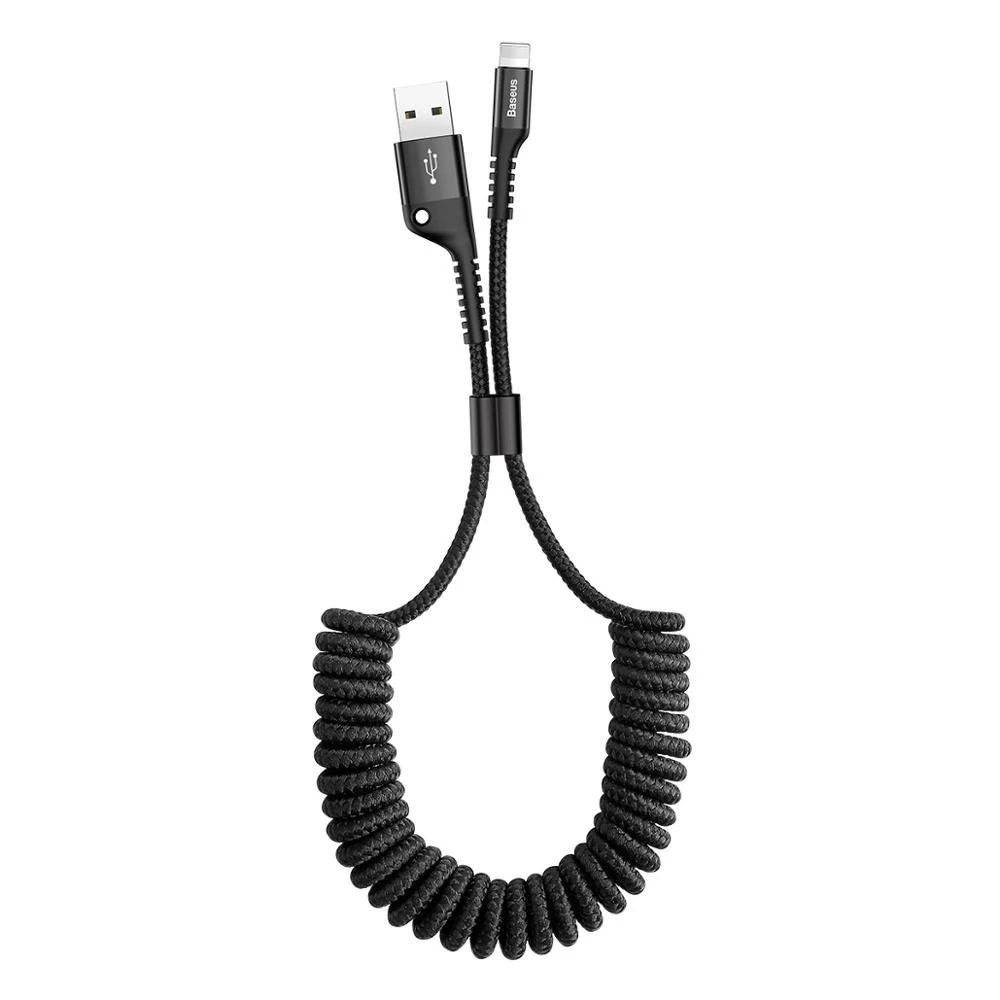Iphone Pavasarinis Usb - Lightning Fish Eye 1 M Ilgio Juodas Kabelis