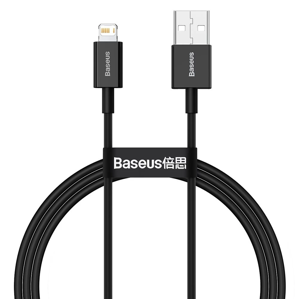 Iphone Usb - Lightning 2.4a 1 M Juodas Kabelis, Skirtas Iphone Usb - Lightning 2.4a