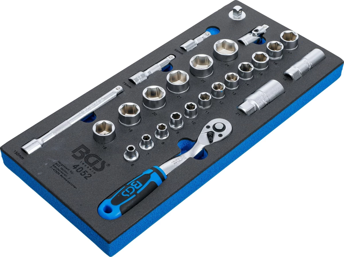 Įrankių dėklas 1/3: galvučių rinkinys | 10 mm (3/8) | 26 vnt. (4052)