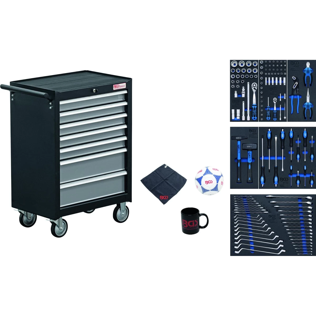 Įrankių spintelė BGS Technic 4080 | 7 stalčiai | 129VNT.