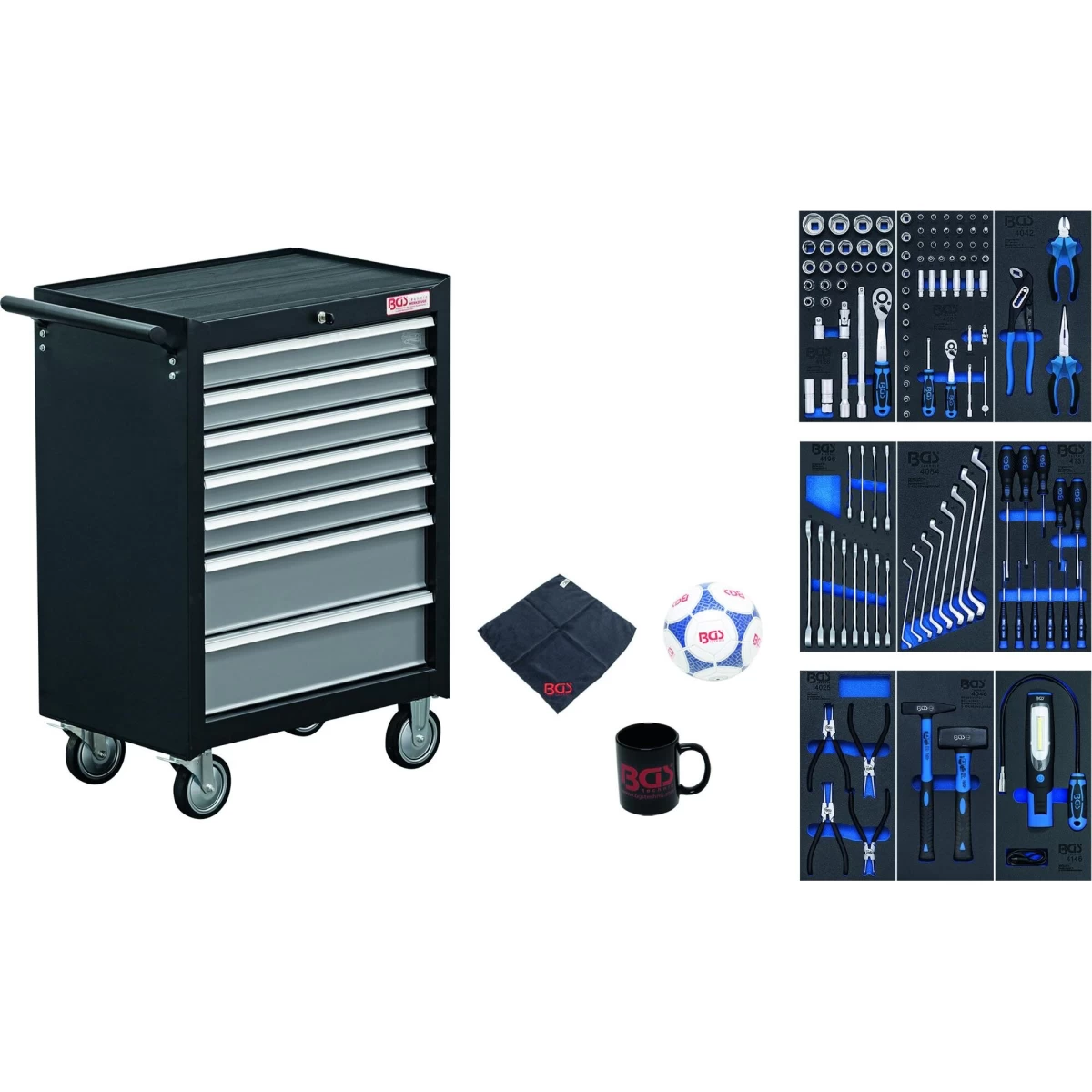 Įrankių spintelė BGS Technic 6061 | 7 stalčiai | 120VNT.