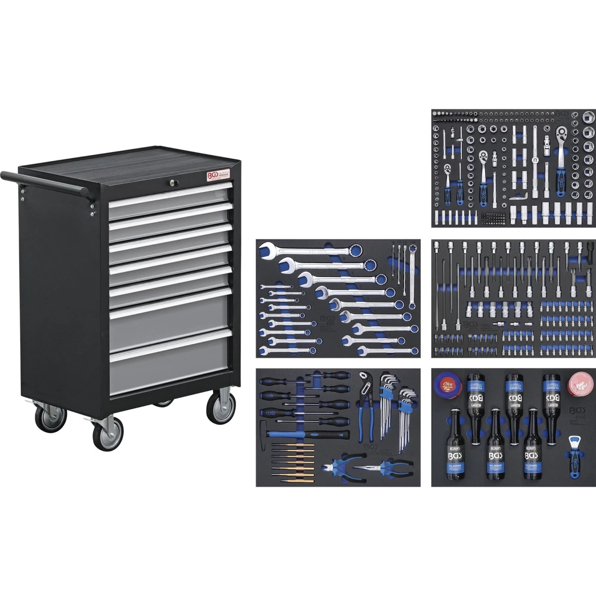 Įrankių spintelė BGS Technic 6077 | 7 stalčiai | 354VNT.