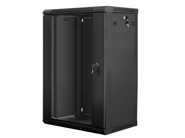 įrengimo Spinta 19&amp;#039;&amp;#039; 18u 600x450mm Juoda (stiklinės Durys)