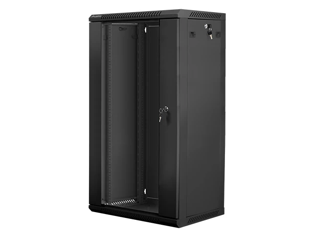 įrengimo Spinta 19&amp;#039;&amp;#039; 22u 600x450mm Juoda (stiklinės Durys)