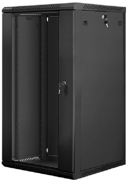 įrengimo Spinta 19&amp;#039;&amp;#039; 22u 600x600mm Juoda (stiklinės Durys)